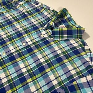 Brooks Brothers 346 XXL Blue Green White Plaid Button Down